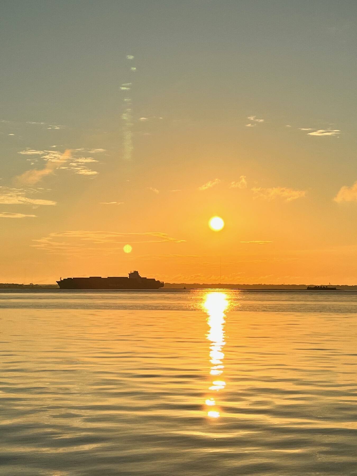 Sunset over Charleston Harbor