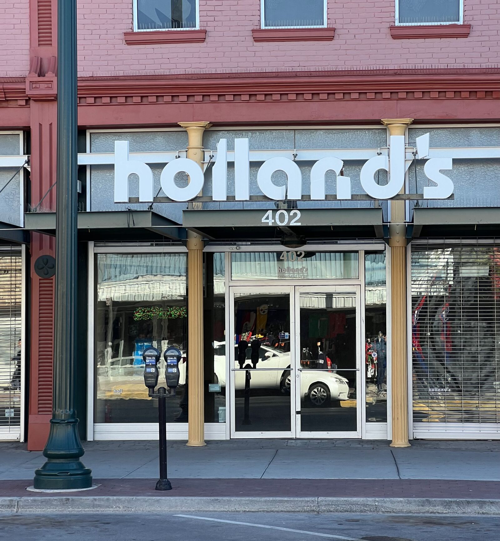 Holland's storefront, downtown