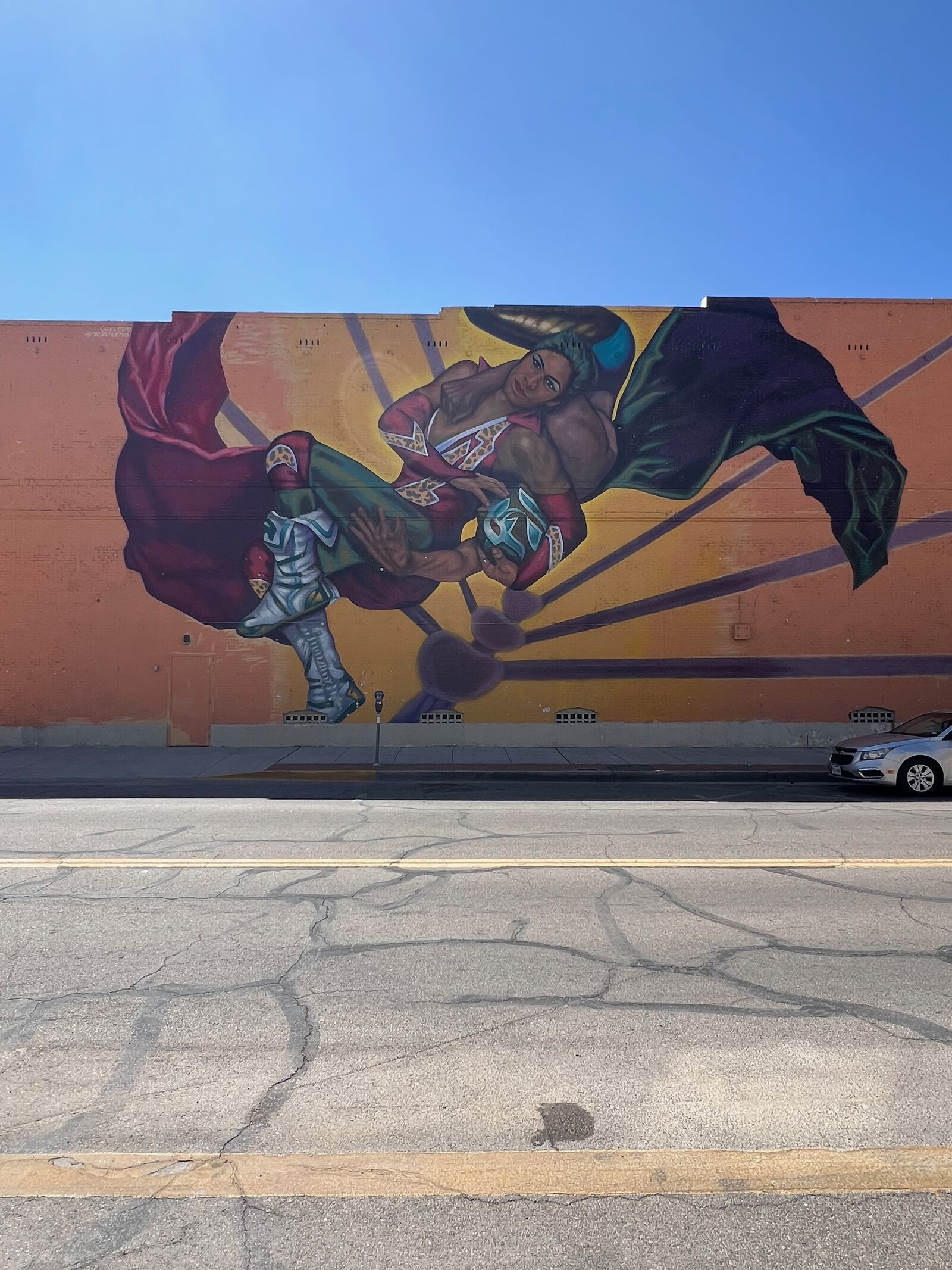Mural of luchador Cassandro El Exotico