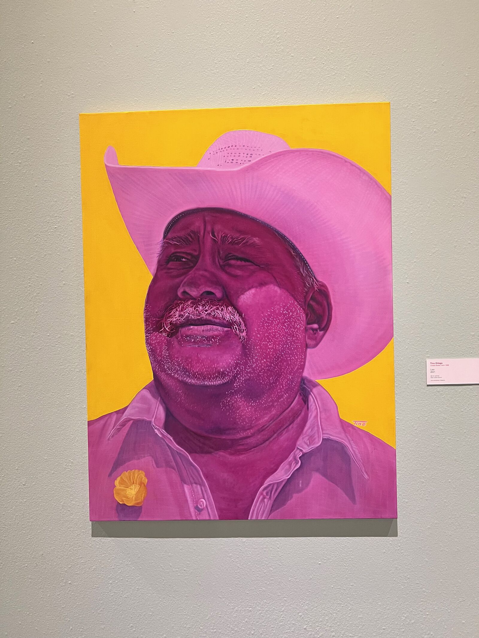 Gallery portrait, pink cowboy hat