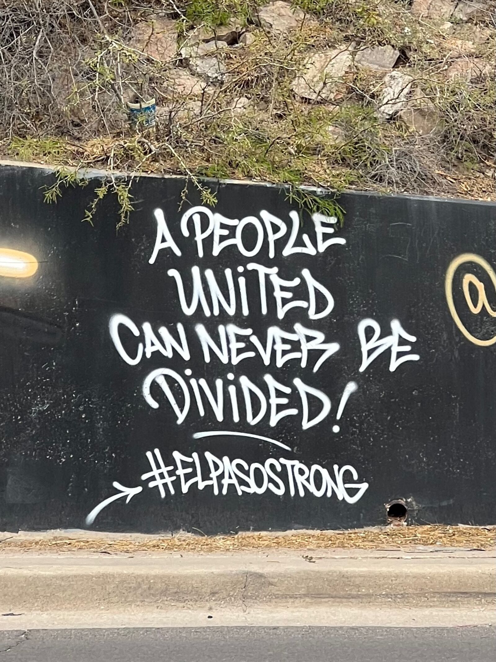A People United Can Never Be Divided graffiti