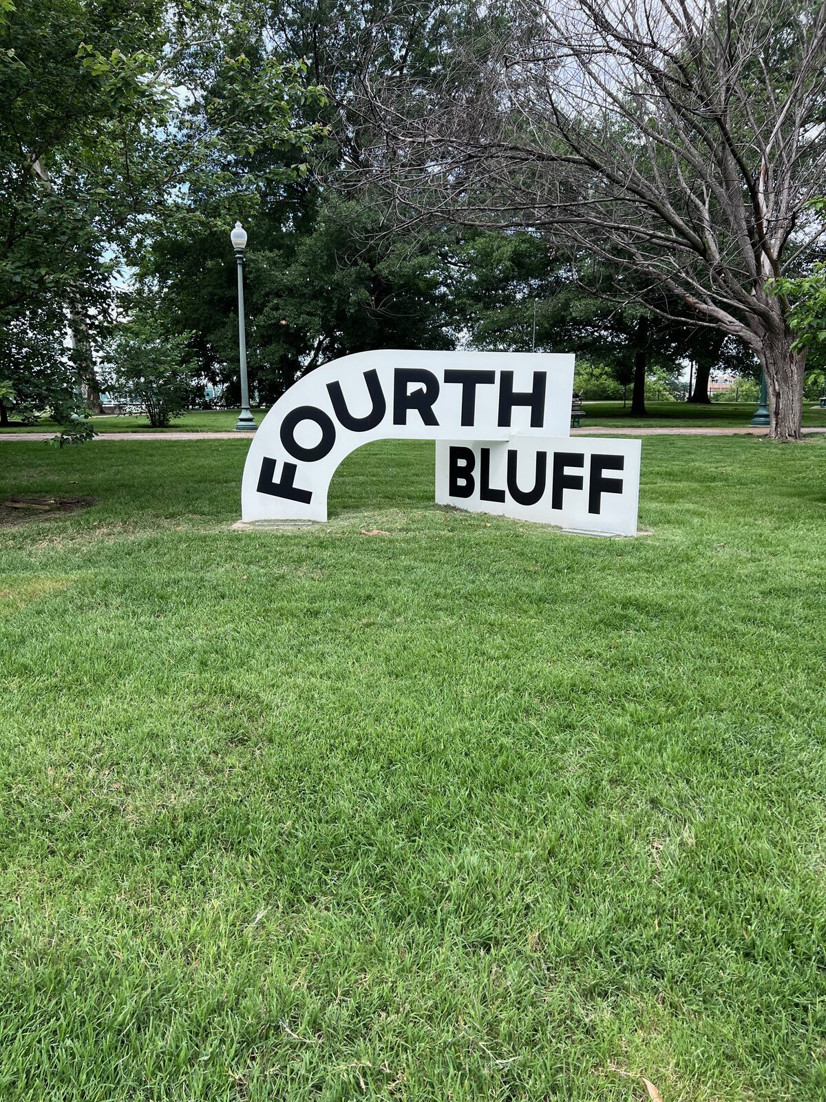 Fourth Bluff sign, Memphis riverfront