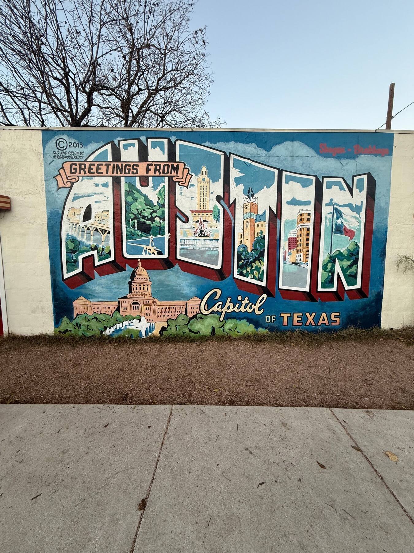 Greetings from Austin Mural, S. First St., Austin, Texas