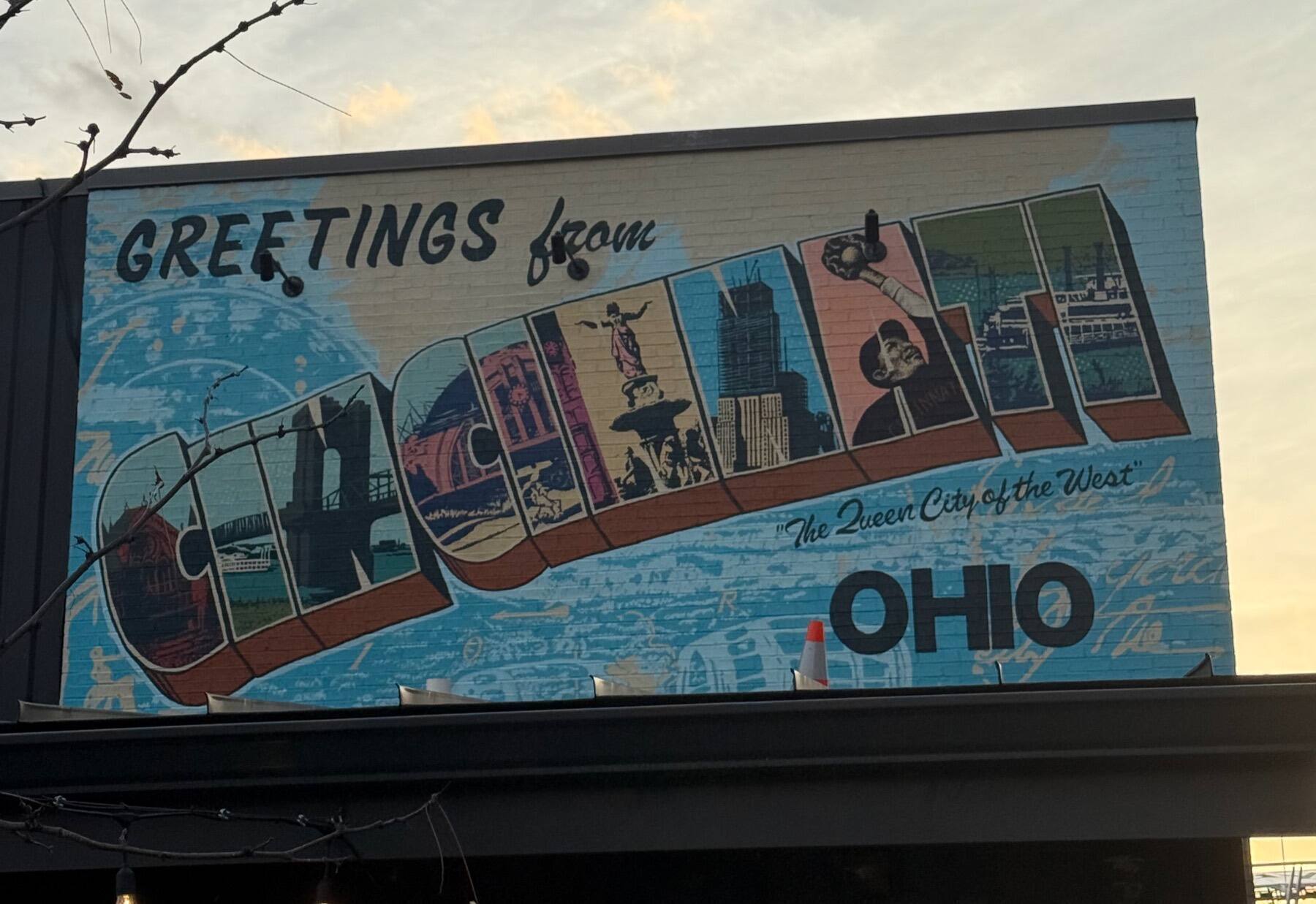 Greetings from Cincinnati Mural, The Filson Queen City Kitchen & Bar, Cincinnati, Ohio
