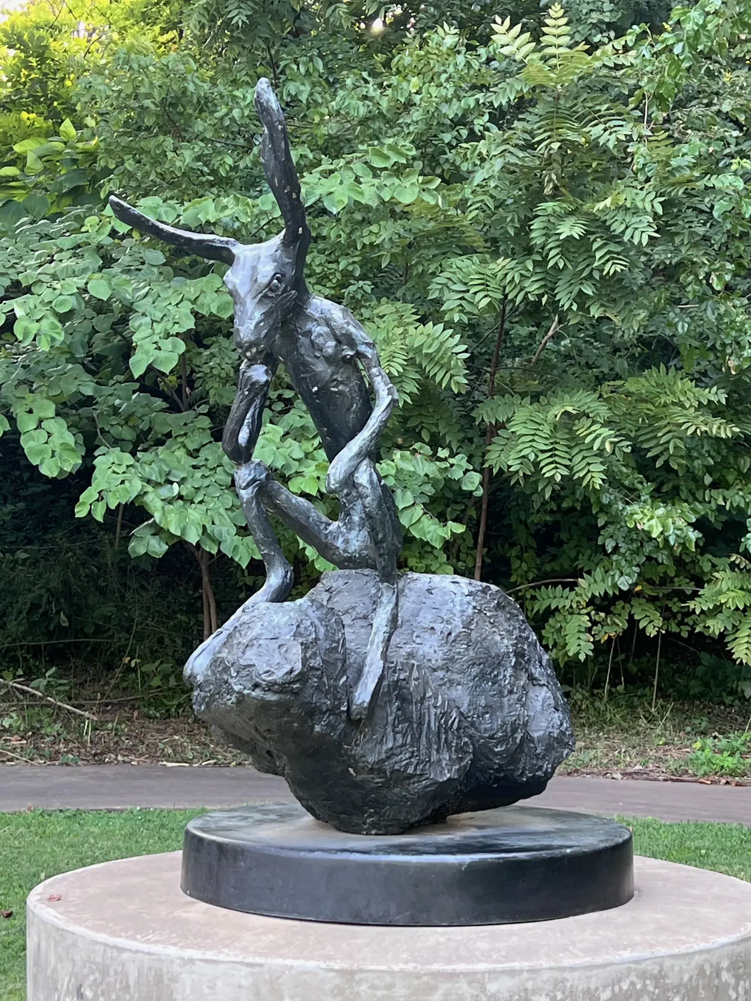 Bronze sculpture in the Philbrook Museum gardens