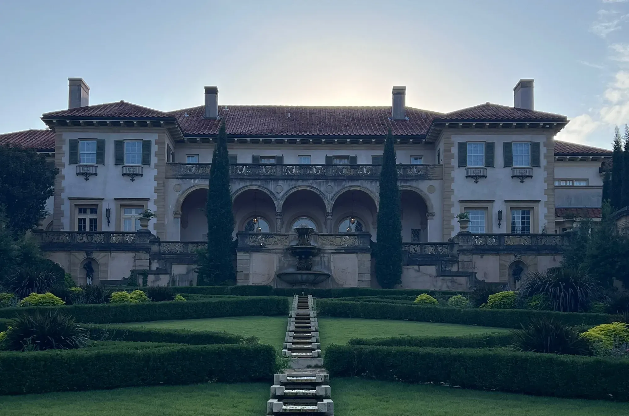 The Philbrook Museum villa and water staircase, Tulsa