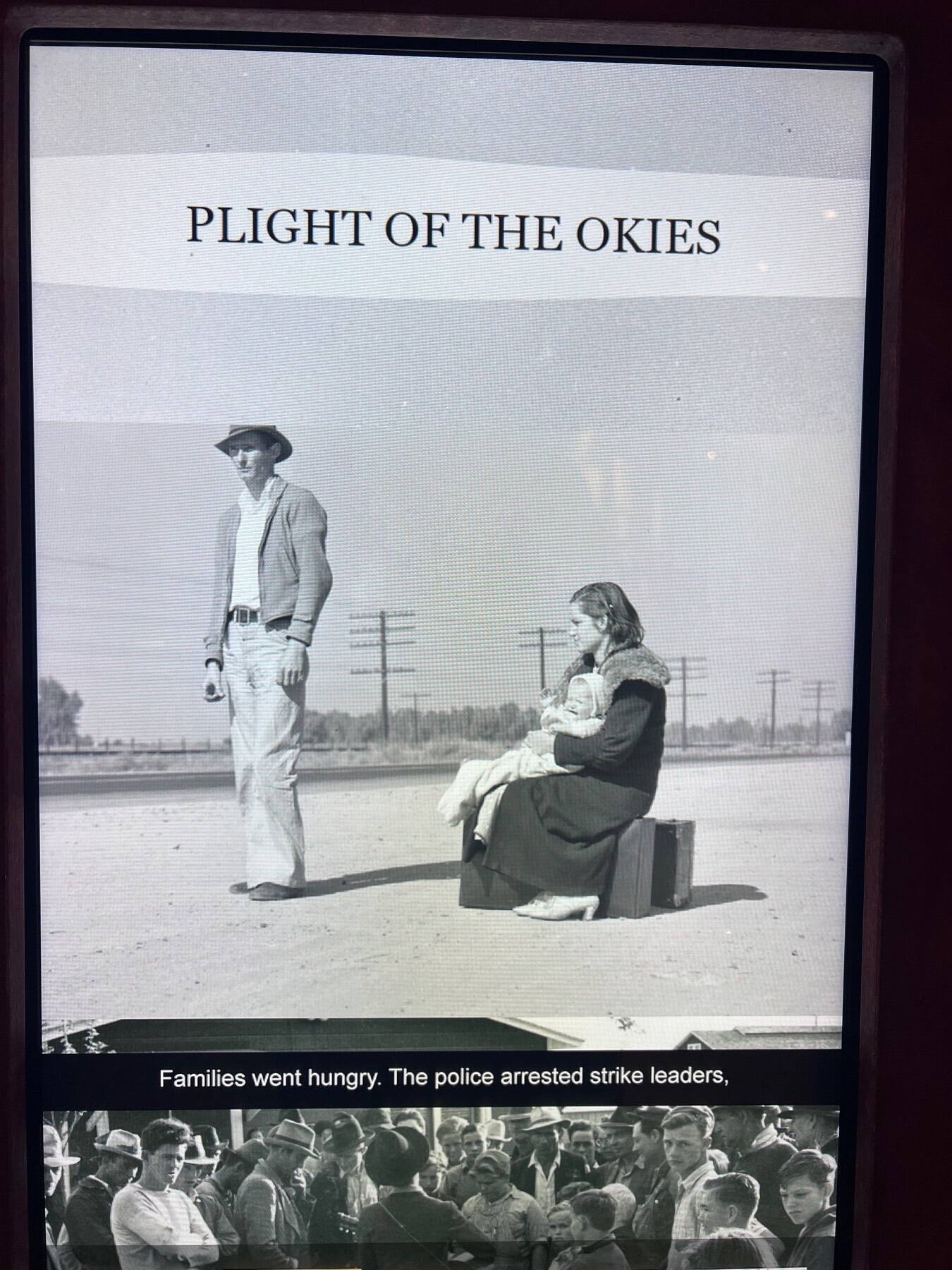 Plight of the Okies Exhibit, Woody Guthrie Center