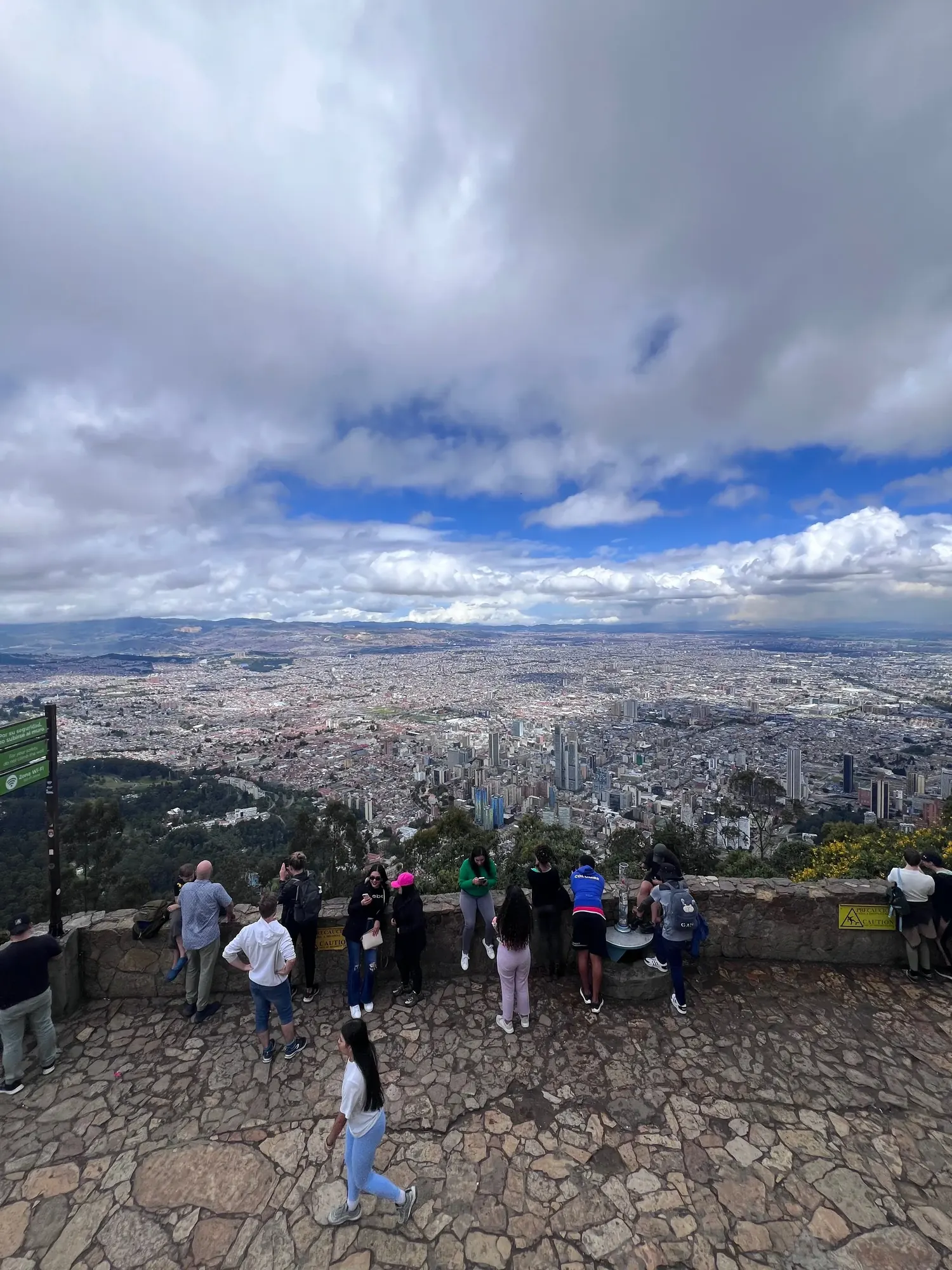 View of Bogota from partway up the path to Monserrate