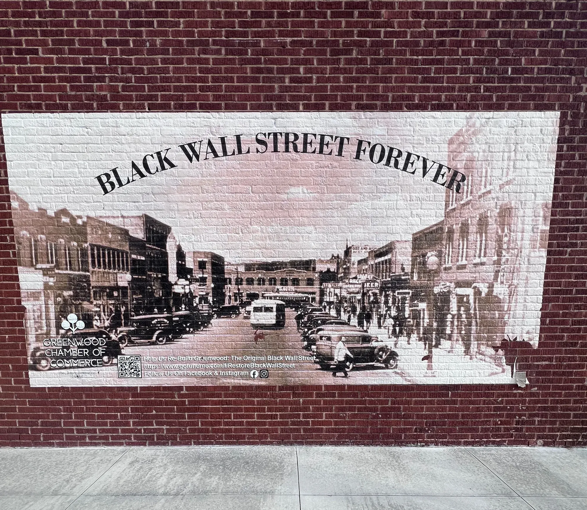 Black Wall Street Forever mural, Greenwood Chamber of Commerce